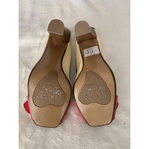 NAUGHTY MONKEY WHITE PATENT LEATHER PEEP TOE SPECTATOR PUMPS BUCKLE DETAIL 6.5 - Picture 3 of 8